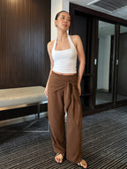 Cara Wrap Tie Pants (Cocoa)
