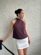 Amelie Halter Top (Plum)