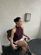 Amelie Halter Top (Plum)